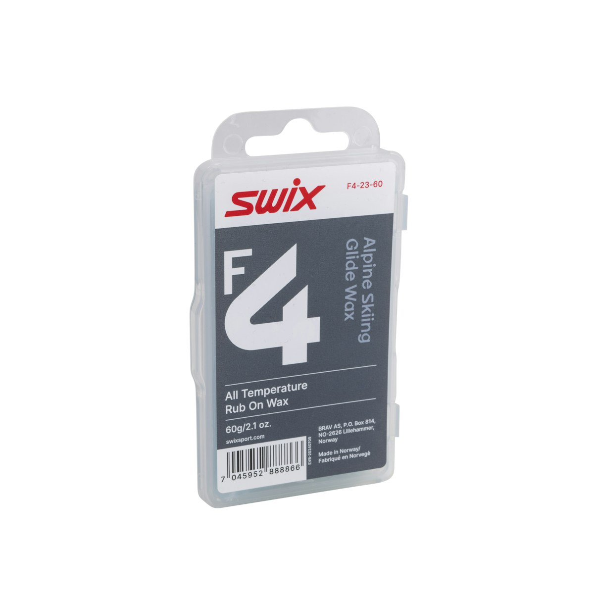 SWIX F4涂抹型滑行蜡附软木 F4-23-60