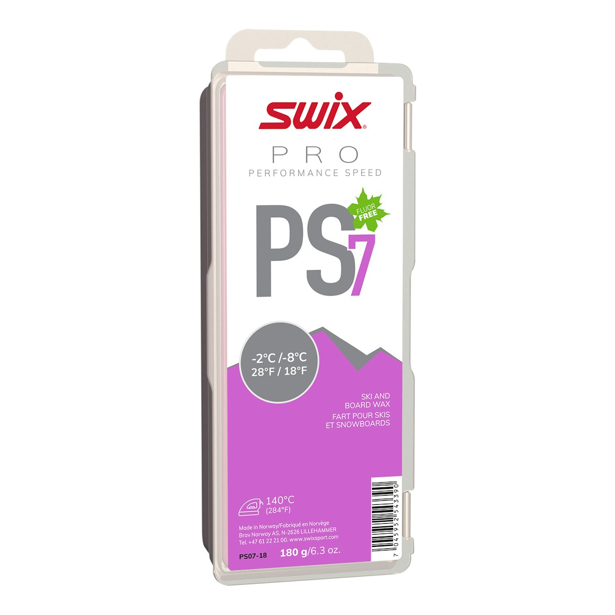 SWIX 无氟性能蜡 PS07-18（-8~-2℃）