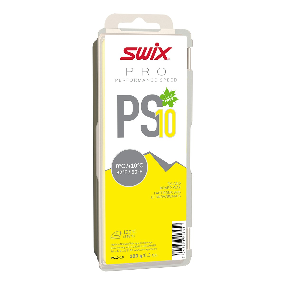 SWIX 无氟性能蜡 PS10-18（0~10℃）